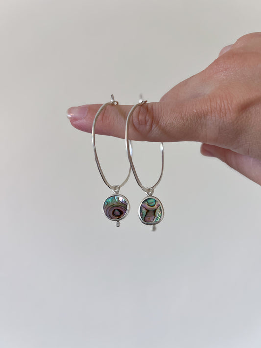 Abalone Shell Hoop Earrings - Verano 2024