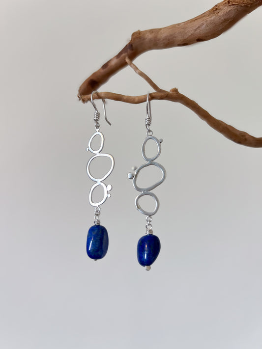 Lapis Lazuli Long Dangle Earrings