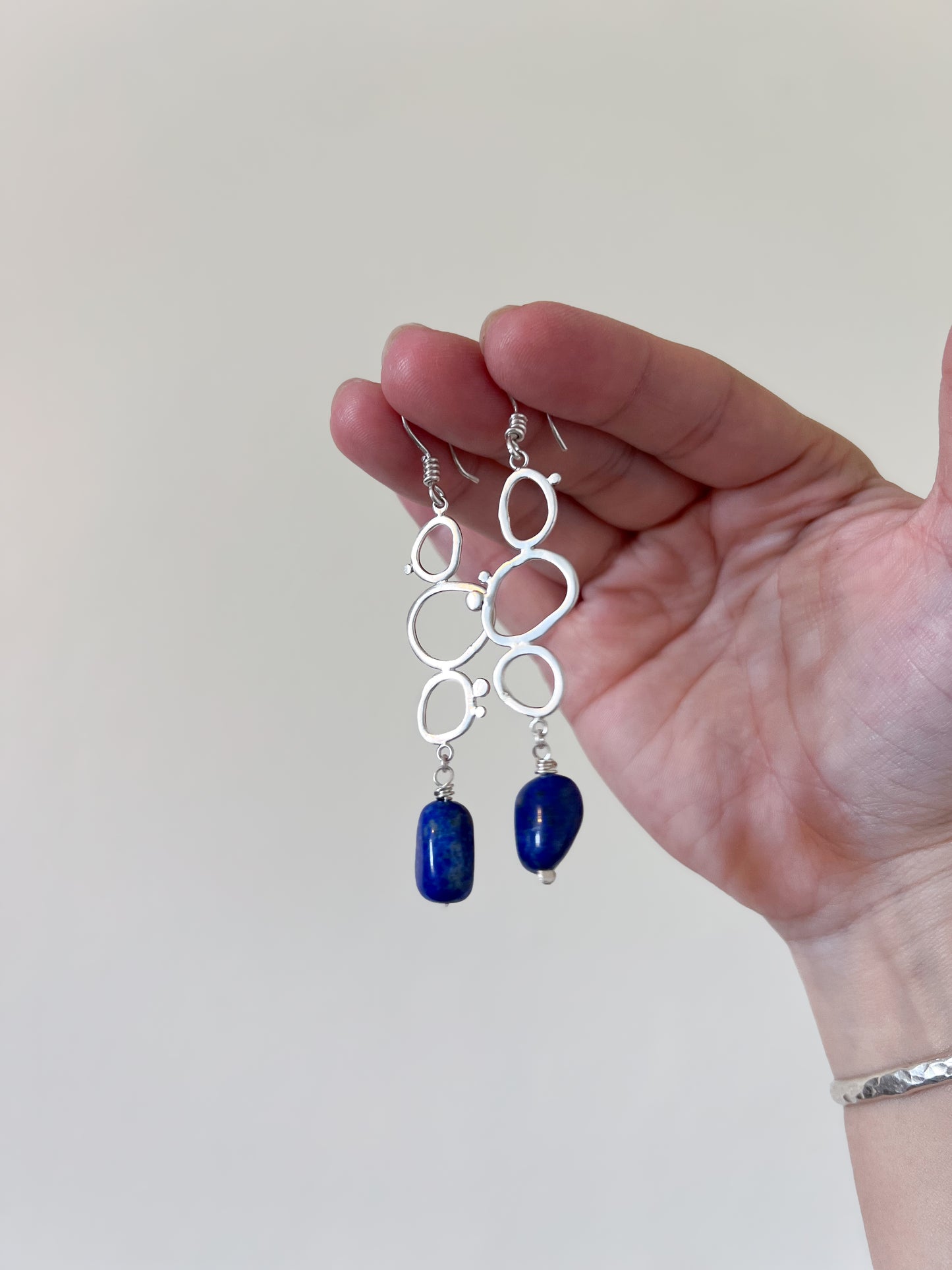 Lapis Lazuli Long Dangle Earrings