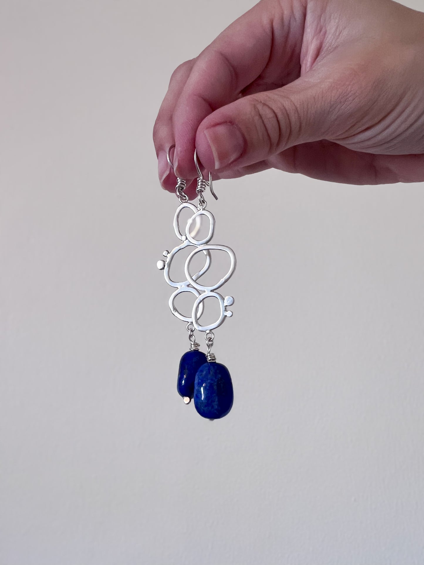 Lapis Lazuli Long Dangle Earrings